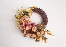 Load image into Gallery viewer, Peachy Rose & Daffodil Willow Wreath