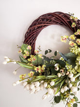 Load image into Gallery viewer, White Tulip & Cymbidium Orchid Wreath