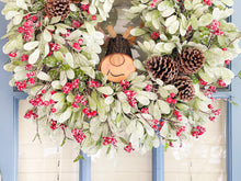 Load image into Gallery viewer, Sugared Reindeer Christmas Wreath