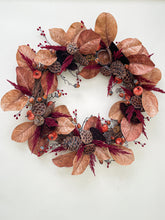 Load image into Gallery viewer, Velvet Maple &amp; Pumpkins Autumn Wreath
