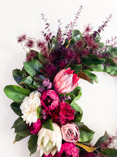 Load image into Gallery viewer, Deep Red Magnolia Wreath