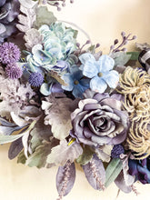 Load image into Gallery viewer, French Blue Roses & Flannel Wreath