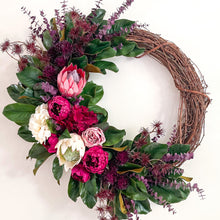 Load image into Gallery viewer, Deep Red Magnolia Wreath