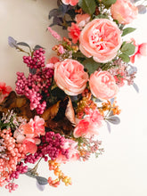Load image into Gallery viewer, English Tea Rose & Berry Medley Wreath