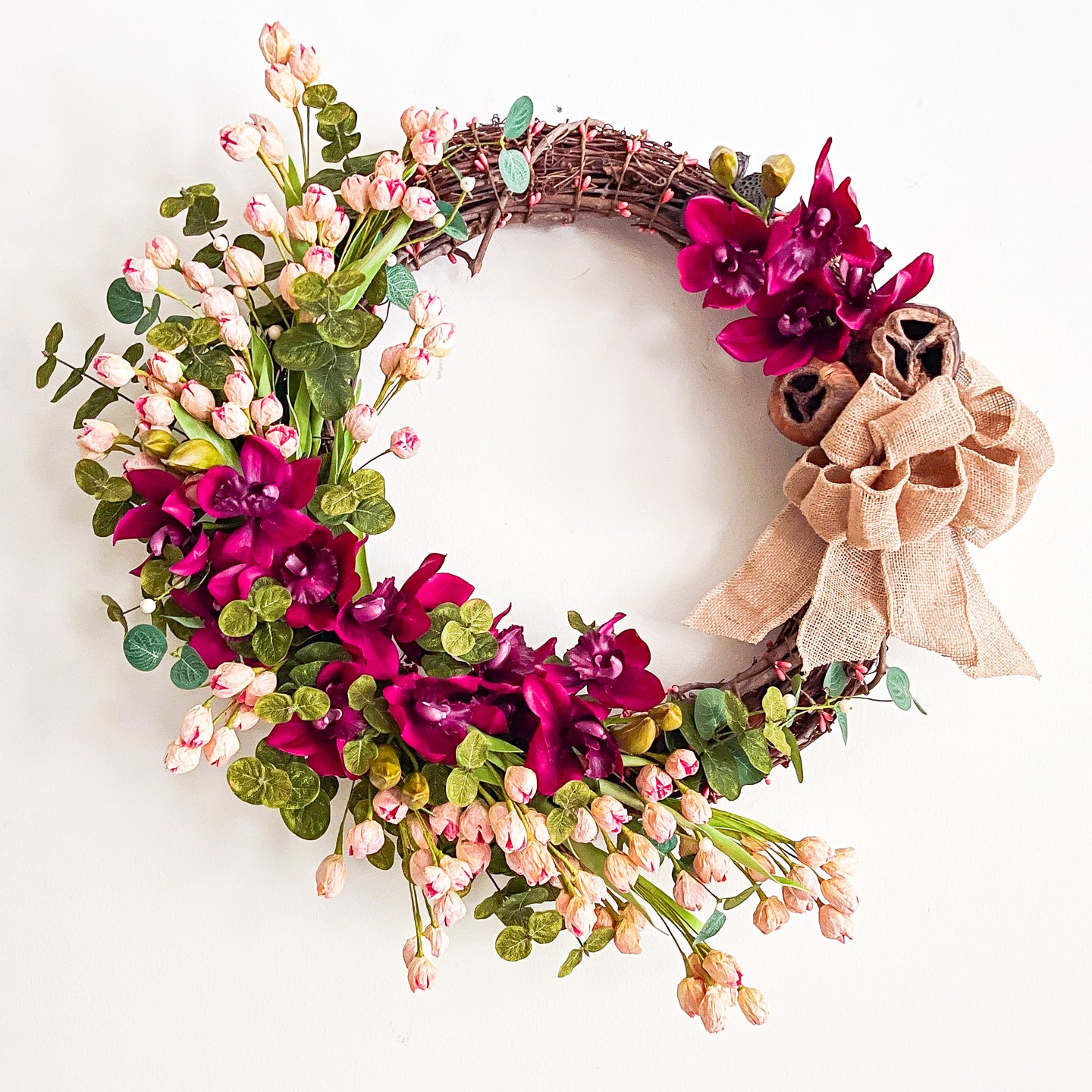 Cymbidium Orchids Cottage Wreath