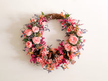 Load image into Gallery viewer, English Tea Rose &amp; Berry Medley Wreath
