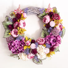 Load image into Gallery viewer, Scarlet Peony Willow Wreath
