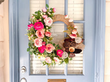 Load image into Gallery viewer, Peony Burlap Wreath
