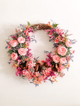 Load image into Gallery viewer, English Tea Rose &amp; Berry Medley Wreath
