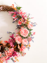 Load image into Gallery viewer, English Tea Rose &amp; Berry Medley Wreath
