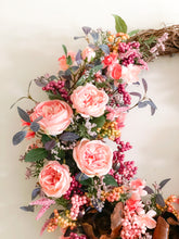 Load image into Gallery viewer, English Tea Rose &amp; Berry Medley Wreath
