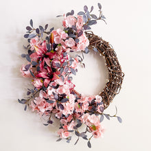 Load image into Gallery viewer, Cherry Blossom &amp; Cerulean Eucalyptus Wreath
