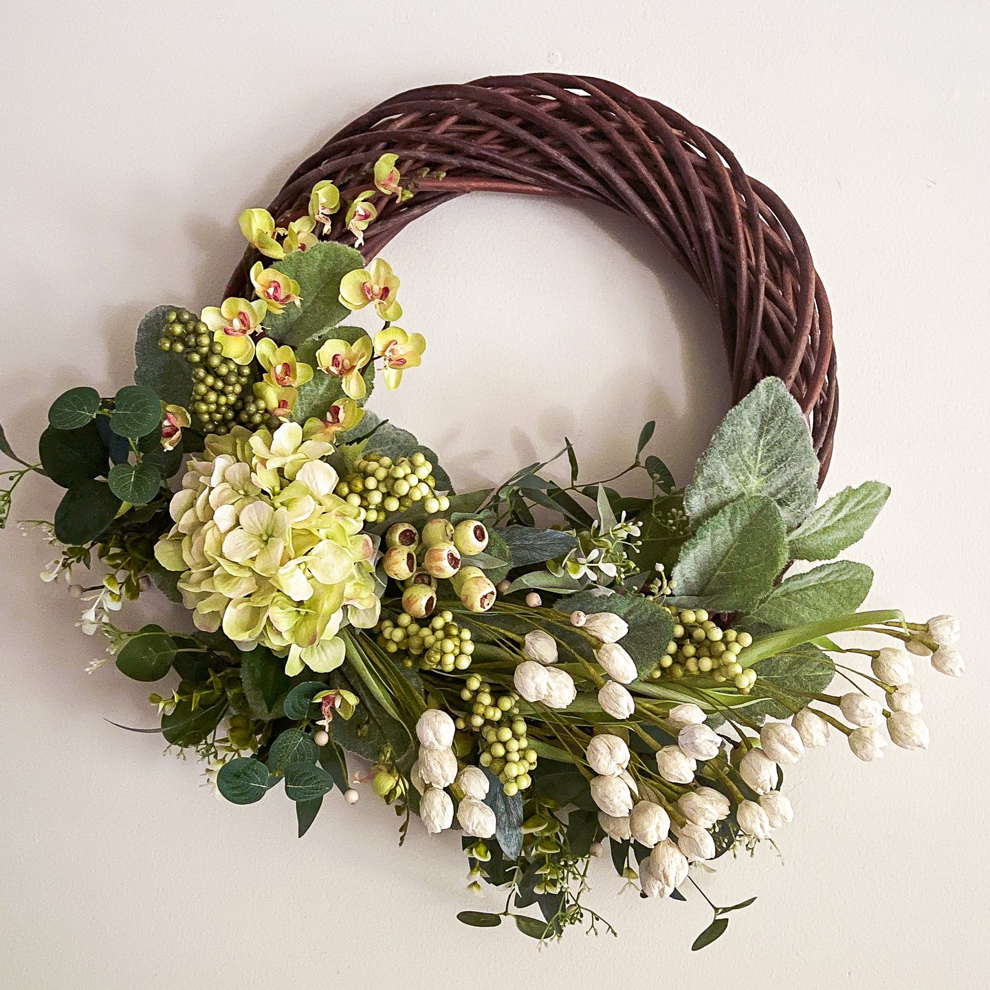 White Tulip & Eucalyptus Wreath