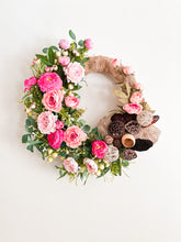 Load image into Gallery viewer, Peony Burlap Wreath
