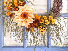 Load image into Gallery viewer, Sunflower Moss Wreath
